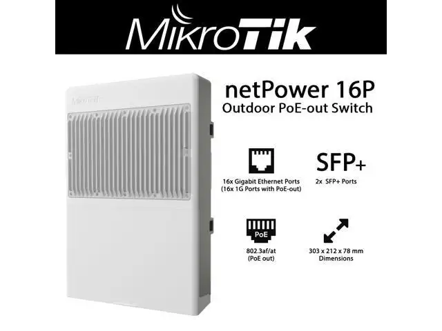 PoE-коммутатор MikroTik netPower 16P, Худжанд