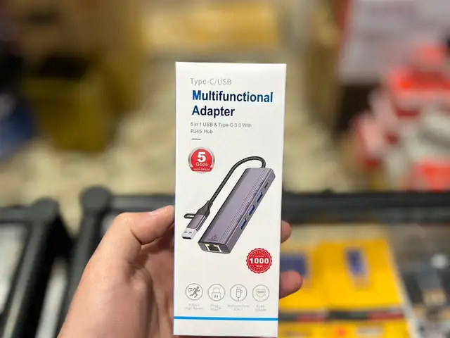 Многофункциональный адаптер Type-C / USB 5-в-1 с RJ45 Gigabit, Худжанд