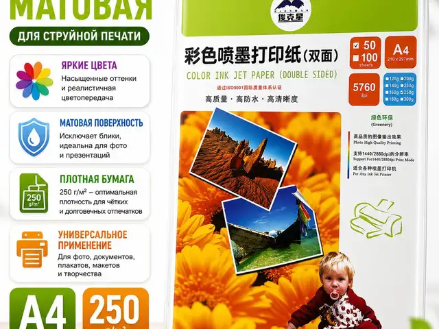 Фотобумага матовая A4 250 г/м, Душанбе
