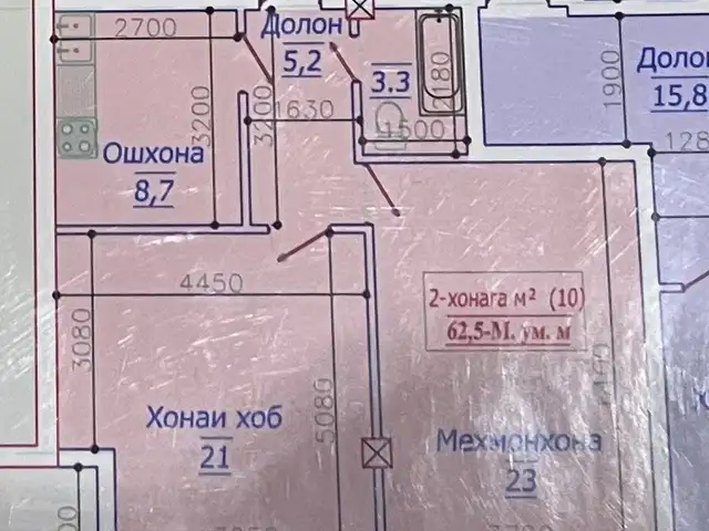 2-комн. квартира, 4 этаж, 64 м², Повроти Лелинград, Душанбе