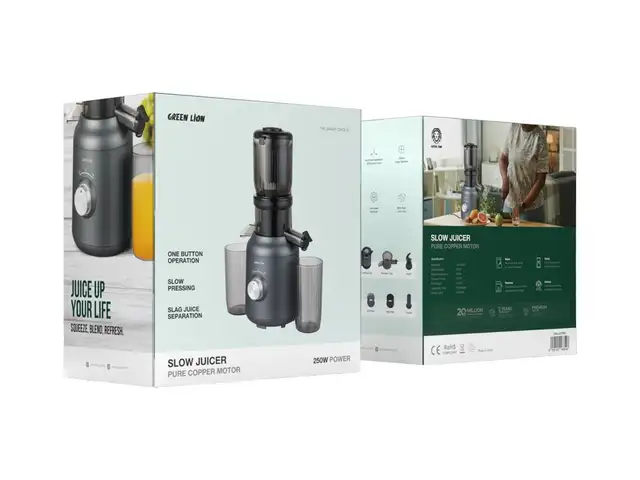 Соковыжималка холодного отжима Green Lion SLOW JUICER PRO, 1,2 л чёрная, Душанбе - 2