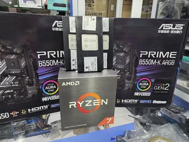 Комплект Asus B550m и Ryzen 7 5700X, Душанбе