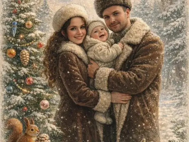 Новогодняя открытка по вашей фотографии на заказ, Худжанд
