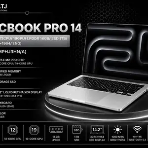 Ноутбук Apple MacBook Pro 14 M2 Pro/ 12CPU/ 19GPU/ LPDDR 16GB/ SSD 1TB/ 14.2, Хуҷанд