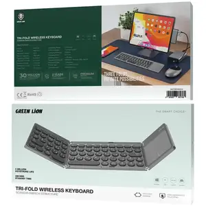 Клавиатура Green Lion Tri-Fold Wireless Keyboard Scissor-Switch Structure - Gray, Душанбе