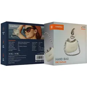 Беспроводные наушники Porodo Soundtec Hand Bag ENC Earbuds бежевый, Душанбе