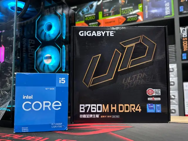 Материнская плата Gigabyte B760M H DDR4 с процессором Intel Core i5-12400F, Душанбе