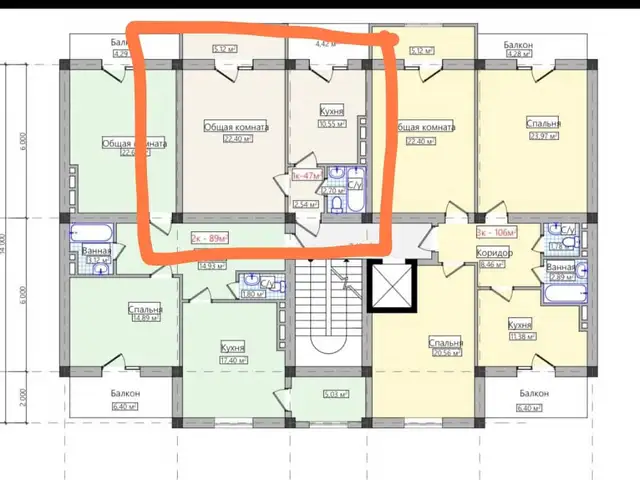 1-комн. квартира, 6 этаж, 47 м², 8мкр, Хуҷанд
