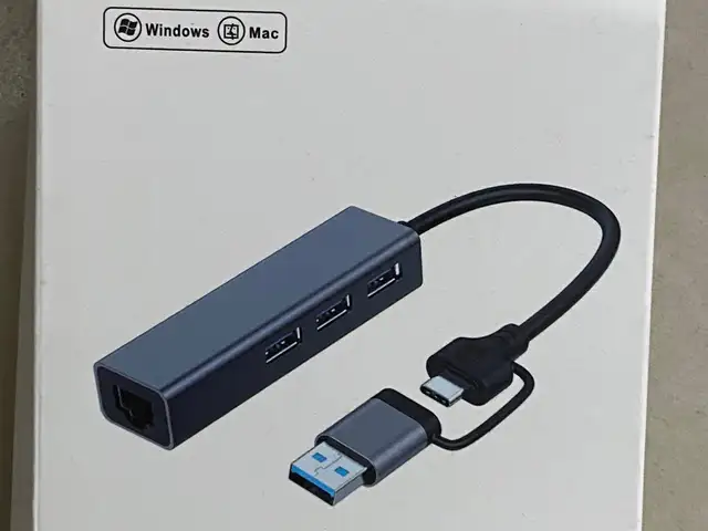 USB Ethernet-адаптер портами USB 3.0+usb-c RJ45, Душанбе