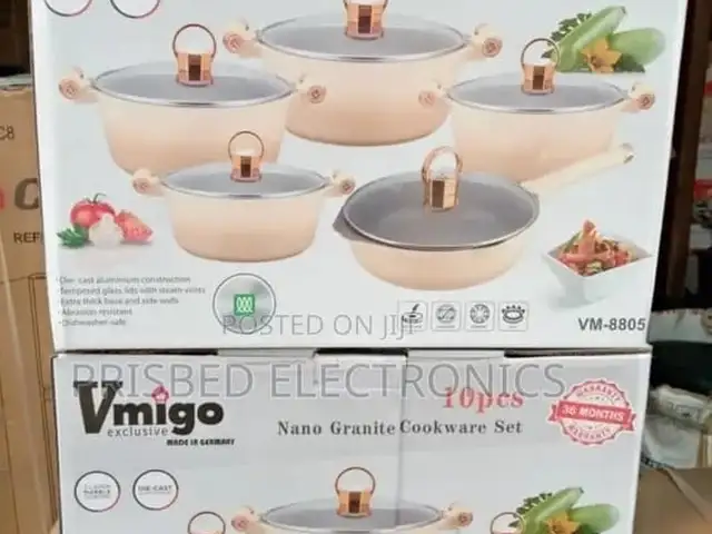 Набор посуды Vmigo Nano Granite Cookware Set 10 предметов, Душанбе