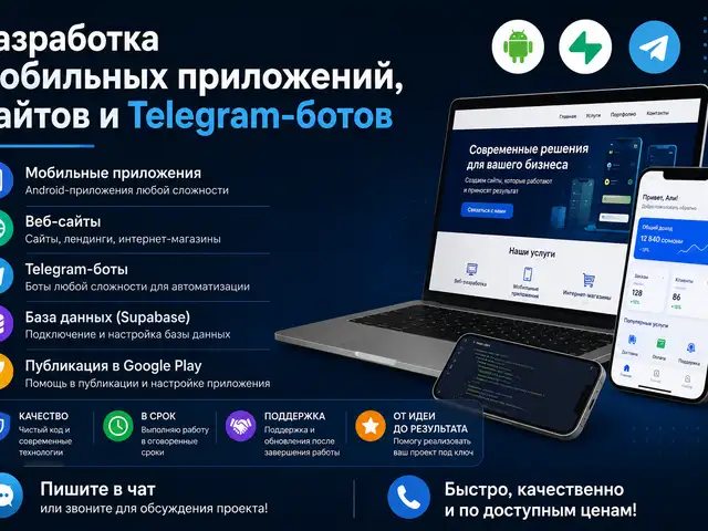 Разработка сайтов, мобильных приложений и Telegram-ботов под ключ, Бустон (Чкаловск)
