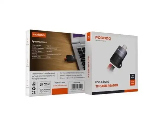 Переходник Porodo USB-C OTG TF Card Reader, Душанбе
