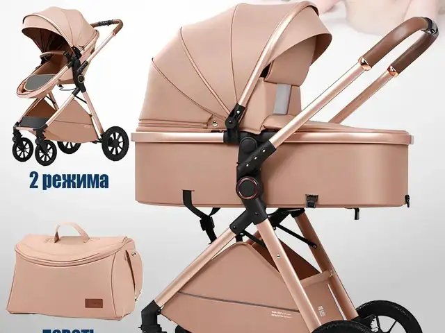 Детская коляска с большой сумкой и матрасом Kidilo V8 трансформер 2 в 1, Душанбе