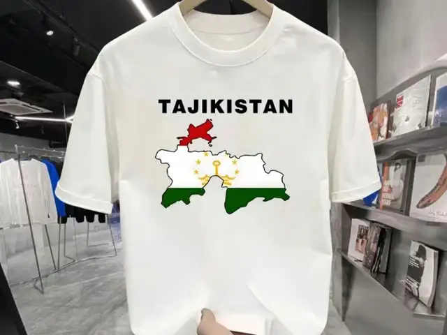 Футболка с надписью Tajikistan для болельщиков спорта, Душанбе