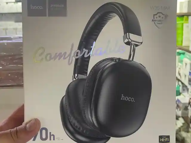 Наушники беспроводные с микрофоном hoco W35 MAX, Bluetooth, 3.5 мм, черный, Душанбе