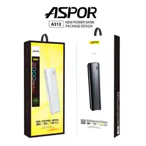 Внешний аккумулятор Power Bank Mini Aspor A312 / 2000 мАч, Душанбе