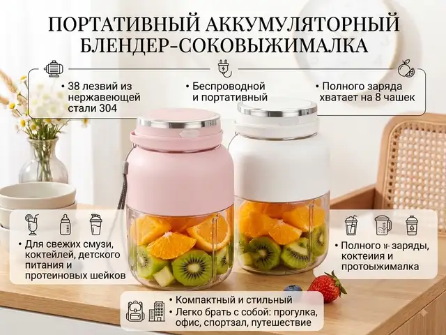 Портативный беспроводной блендер-стакан Portable Juicer Cup., Душанбе