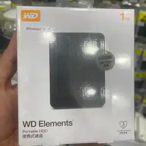 Western Digital 1 ТБ Внешний жесткий диск, черный, Душанбе