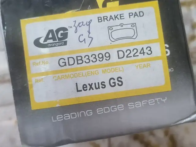 Задние тормозные колодки AG от Lexus GS, Душанбе