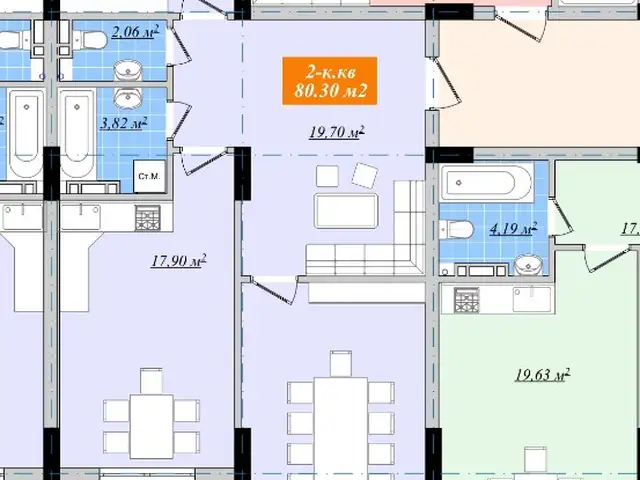 3-комн. квартира, 6 этаж, 80 м², 12 мкр, Хуҷанд