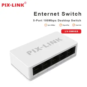 Портативный коммутатор PIX-LINK с 5 портами Ethernet 100 Мбит/с, работающий по п, Душанбе