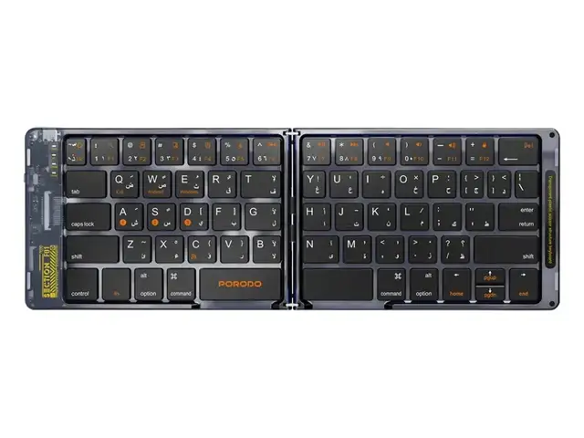 Мини клавиатура Porodo Crystal Shell Wireless Keyboard черный, Душанбе