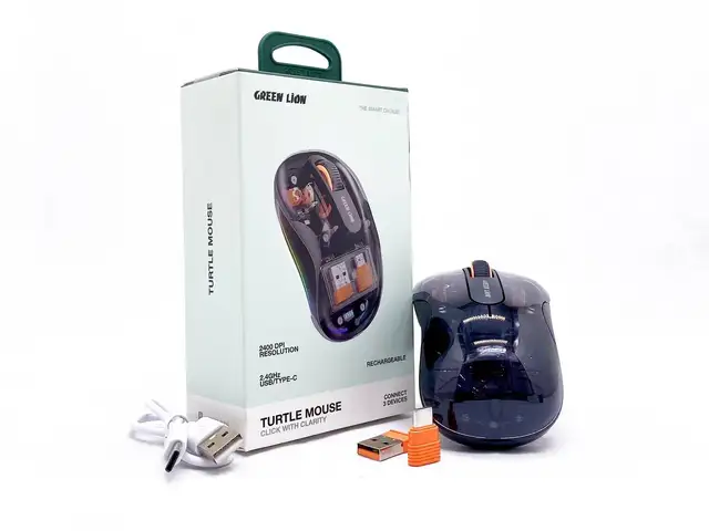 Мышь Green Lion Wireless Turtle Mouse 2400DPI черный, Душанбе