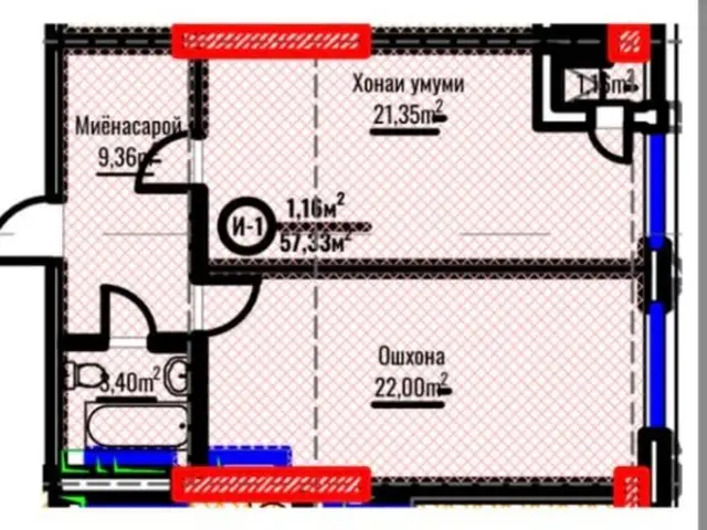 2-комн. квартира, 18 этаж, 57 м², Чал-Чам, Душанбе