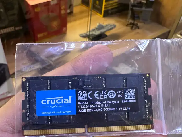 Оперативная память для ноутбука Crucial 32Gb ddr5 4800Mhz, Душанбе
