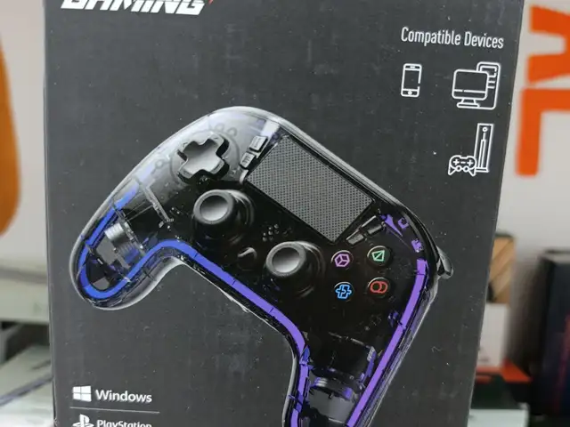 Геймпад Porodo Gaming Crystal Shell PS4 Gamepad Transparent Controller, черный, Душанбе