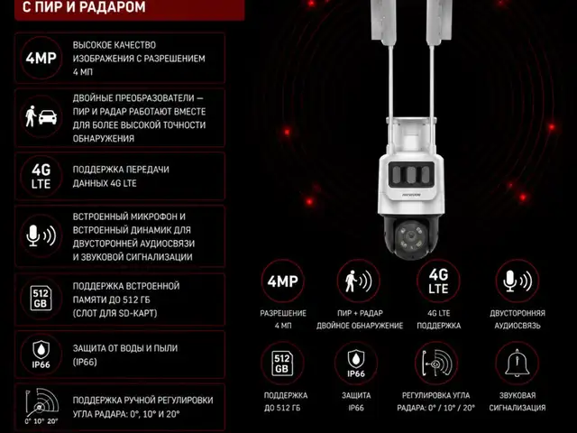 Камера солнечная Hikvision DS-2DE2C400IWG-K/4G/C09S20, Худжанд