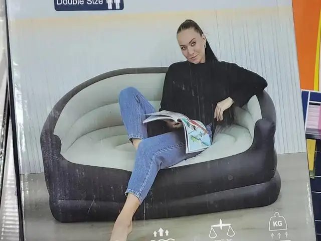 Кресло двухместное надувное с ручным насосом inflatable sofa, Душанбе
