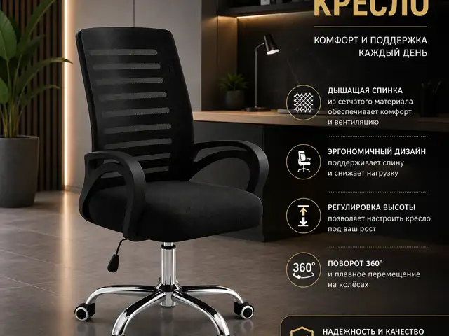 Офисное кресло с сетчатой спинкой, Хуҷанд