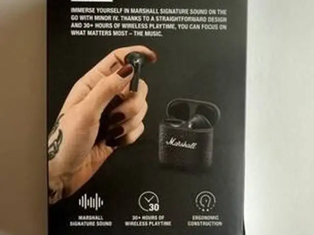 Беспроводные наушники Marshall Minor IV, чёрный Оригинал, Душанбе