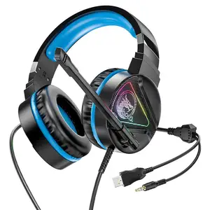 Проводные игровые наушники Hoco W104 синий, Душанбе
