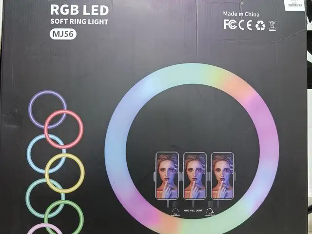 Кольцевая цветная лампа RGB MJ56 см, Душанбе