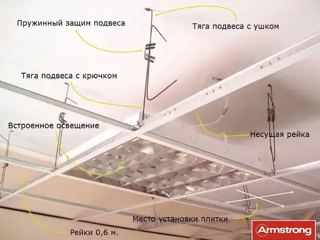 Подвесной потолок Амстронг 60х60, Душанбе
