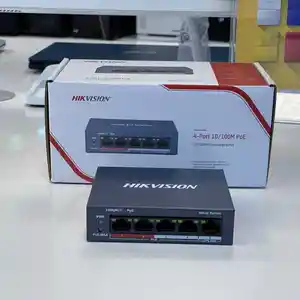 Switch PoE Hikvision DS-3E0105P-E/M 4 порт, Хуҷанд