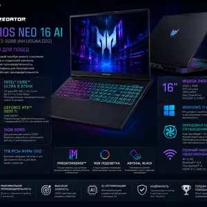 Игровой Ноутбук Acer Predator Helios Neo 16 Ultra 9 16ГБ 1ТБ RTX5070Ti 240Hz, Душанбе