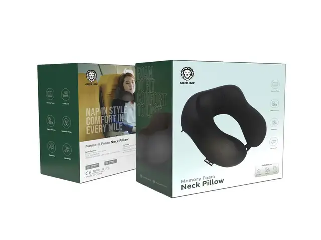 Подушка Green Lion Memory Foam Neck Pillow - Black, Душанбе