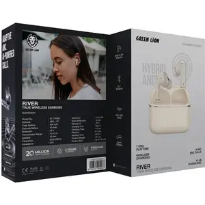 Беспроводные наушники Green Lion River True Wireless Earbuds кремовый, Душанбе