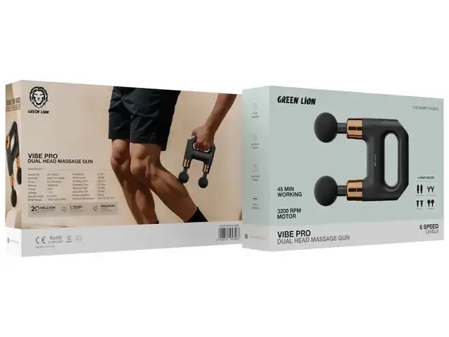 Массажер Green Lion Vibe Pro Dual Head Massage Gun - Black, Душанбе