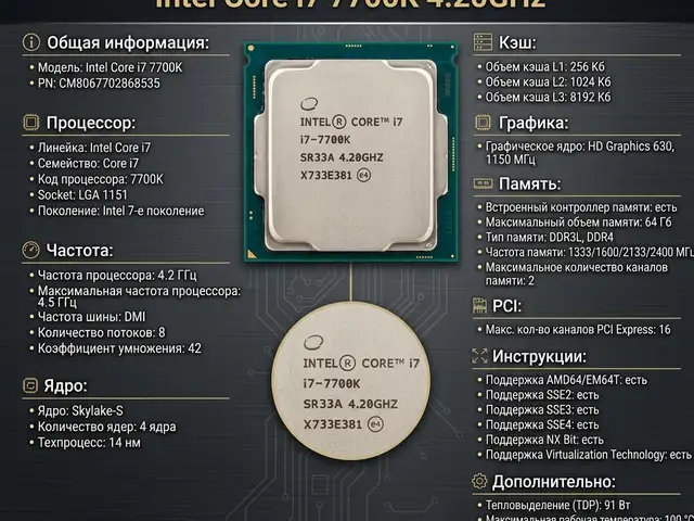 Процессор Intel Core I7 7700K 4.20GHz, Душанбе