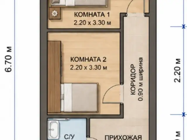 1-комн. квартира, Цокольный этаж, 22 м², Сино, Душанбе