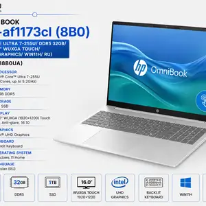 Ноутбук HP OmniBook 5 16-af1173cl 8B0 Intel Core Ultra 7-255U/ DDR5 32GB/ SSD 1TB/ 16, Худжанд