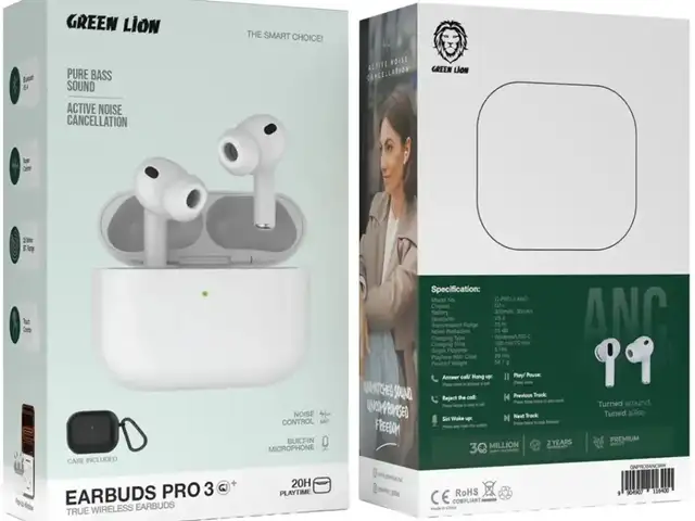 Наушники Green Lion Earbuds Pro 3 True Wireless Earbuds, Душанбе