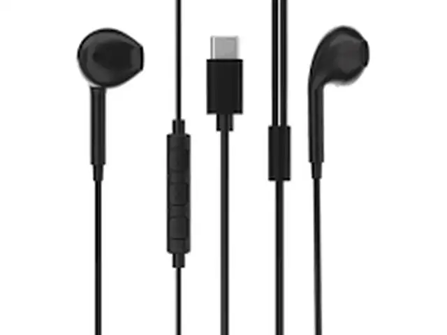 Наушники Powerology Stereo USB-C Earphones 1.2M черный, Душанбе