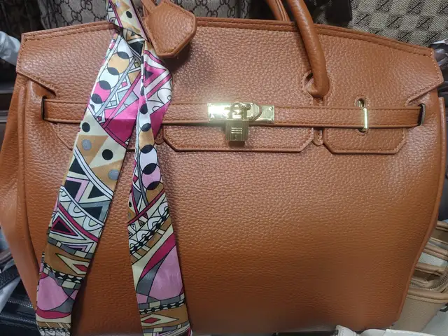 Коричневая тоут-сумка в стиле Birkin, Душанбе