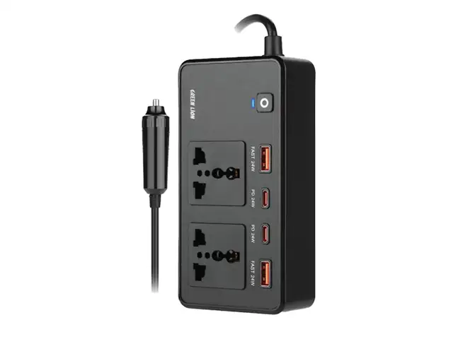Автомобильный инверторGreen lion GC-200 Car Inverter PD24W черный, Душанбе