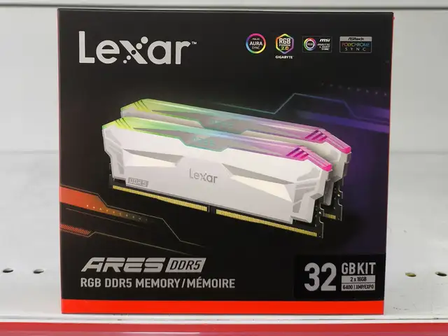 Оперативная память Lexar Ares DDR5 6400MHz 32GB Kit 2x16GB White, Душанбе